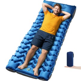 Oramoose Inflatable Camping Mat, Ultra-Lightweight Sleeping Pad with Built-in Pillow & Foot Pump, Camp Pads for Backpackers, Hikers & Outdoor Enthusiasts, Easy to Carry, Gifts