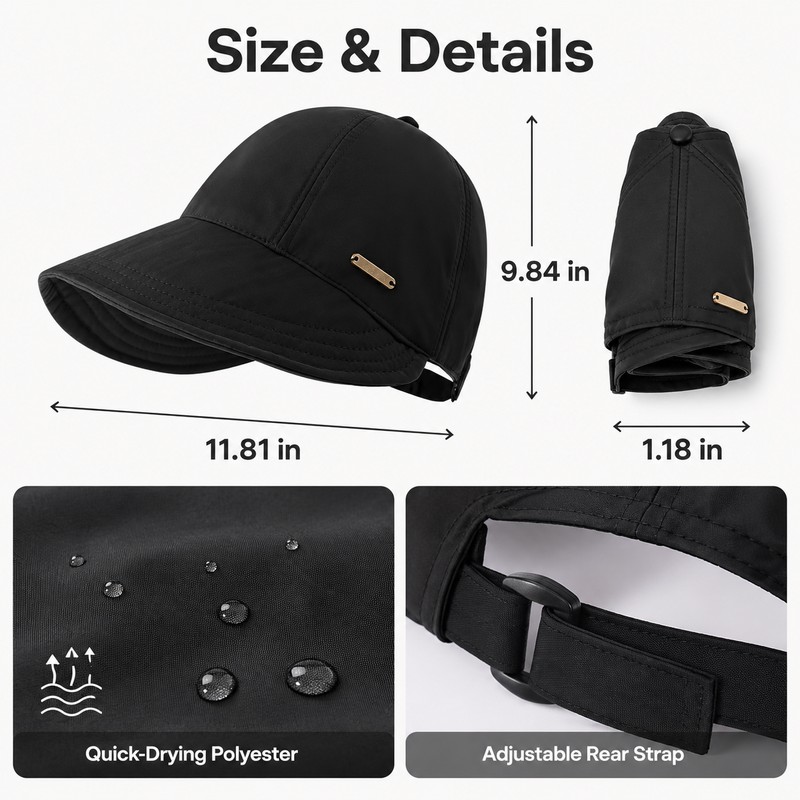 Foldable Wide Brim Sun Hat – Adjustable Quick-Drying Outdoor Hat