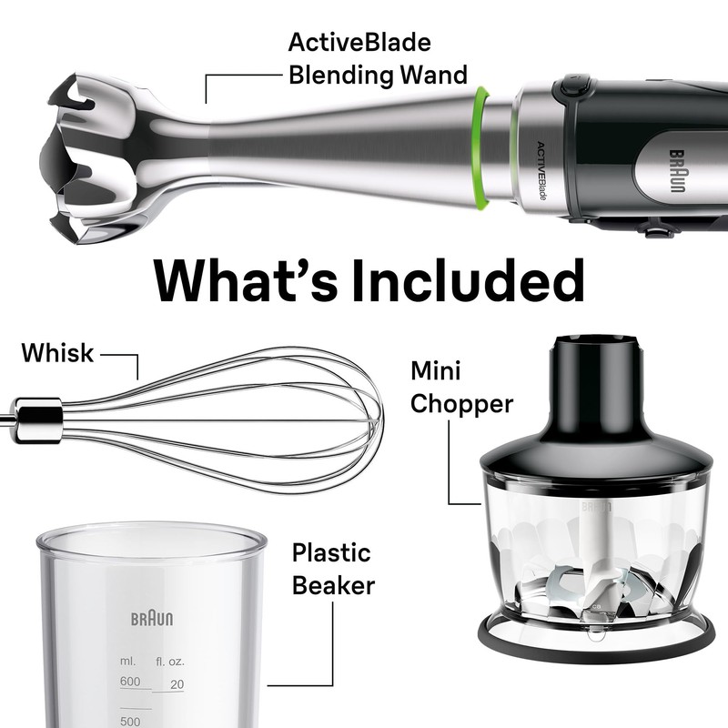 Braun MultiQuick 7 3-in-1 Immersion Blender with Food Processor –