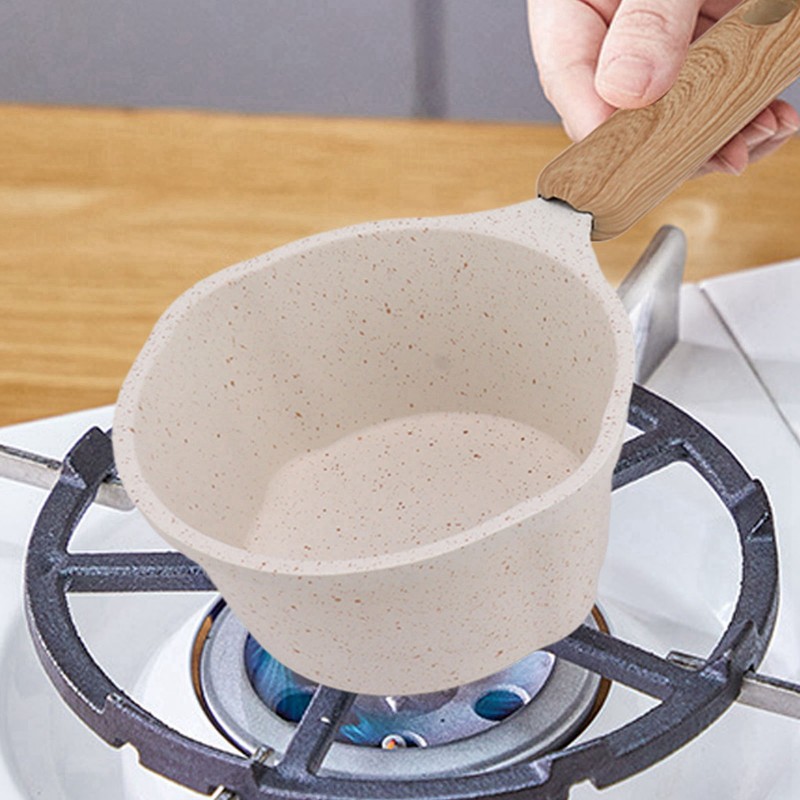 Nonstick Small Pot Small White Sauce Pan Flat Bottom Milk