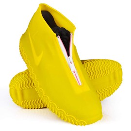 Shiwely - Fundas impermeables para zapatos, funda de silicona reutilizable, antideslizante, duradera, con cierre elástica, protección contra la lluvia para hombres y mujeres (M (mujeres 5-7, hombres