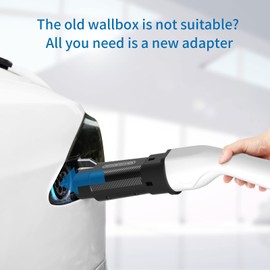 NTONPOWER EV Adapter Typ 2 auf Typ 1 Ladestation Adapter für Elektrofahrzeug Ladekabel Elektroauto, IEC 62196 zu SAE J1772, Schwarz