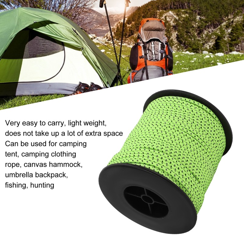 Camping Rope Fluorescent Tent Reflective Cord for Outdoor Camping Hiking