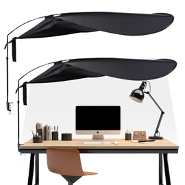 Ayuanb 62''Adjustable Office Cubicle and Desk Shade, Cubicle Shade, Adjustable Working Office Cubicle Accessories, Foldable Plastic Privacy Canopy, Blocks Light, Glare Reduction, Black