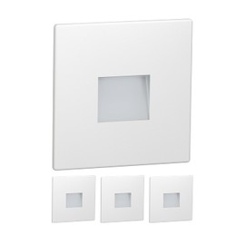 ledscom.de 4 Stück LED Treppenlicht/Wandeinbauleuchte FOW für innen und außen, Downlight, eckig, 85 x 85mm, warmweiß