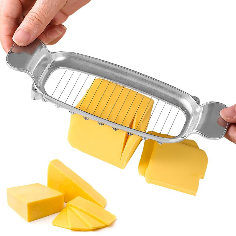 Butter Slicer Cutter,Stainless Steel Wire Butter Slicer,Cooking Baking Cheese Slicer,Double-sided