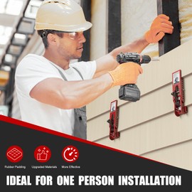 Siding Installation Tools, Siding Mounting Kit, Compatible with 5/16-Inch Fiber Cement, Lap Side Gauge/Clamps with Adjustable Reveals (Red)
