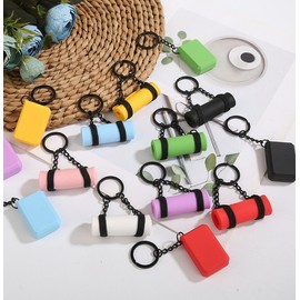 Miniature Yoga & Pilates Keychain for Sports Bags & Fitness Enthusiasts Fashion Accessory 1. Yoga Mat/Purple 5ea