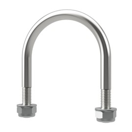 U-Bolt M10 with Stop Nuts Round Tube Trailer Galvanised M10, Diameter 70 mm