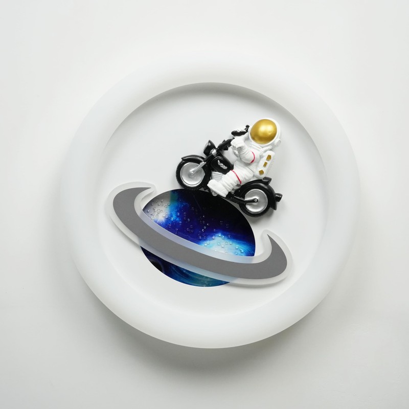 Skyblaze Astronaut Light Fixture, Round Ceiling Fixture for Kids Room,