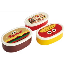 Skater SRS3SAG Bento Box, Sealed Containers, Storage Containers, Set of 3, Silver Ion, Ag+ Antibacterial, Burger Conx, Made in Japan, 30.9 fl oz (860 ml)