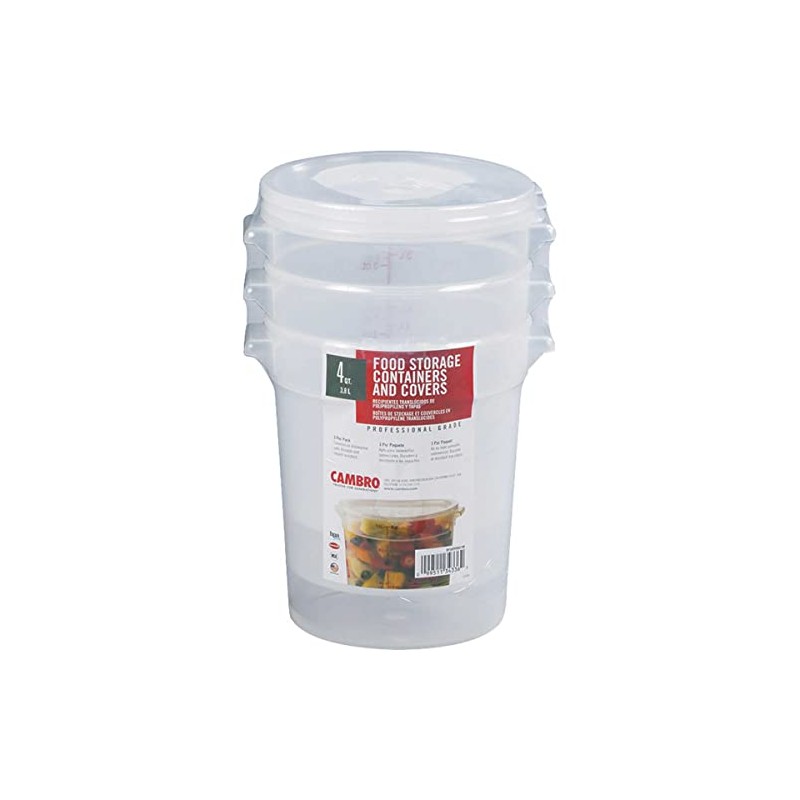 Cambro RFS4PPSW3190 Translucent Round 4 Qt. Container 3-Pack-RFS4PPSW3190