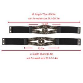 CHIC DIARY Wide Waist Belts for Women Vintage Stretchy Cinch Belts Fashion Studded Rivet Elastic Waistband for Dress Mothers Day Gifts for Mum (L,Style2)