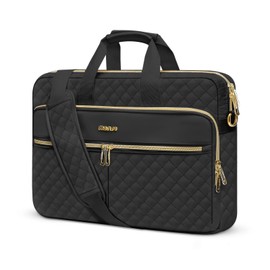 MOSISO 15-15.6 Pulgadas Bolsa de Portátil,Maletín para Mujer&Hombre,16 Pulgadas Acolchado Cuadrado Bolsa Mensajero para Ordenador Oficina Negocios de Viajes con 3 Bolsillos&Correa, Negro