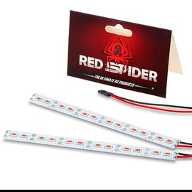 24 LED Chassis Light Aluminum RC LED Strip for 1/8 1/10 1/16 RC Truck Tank Crawler Buggy Car HPS HPI Traxxas SCX24 TRX4 TRX6 Slash Rustler Redcat 4WD (Red)