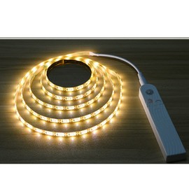 Sleep Mode Underbed Light - Night Light Amber Glow No Blue Light Battery Powered Peel and Stick Install