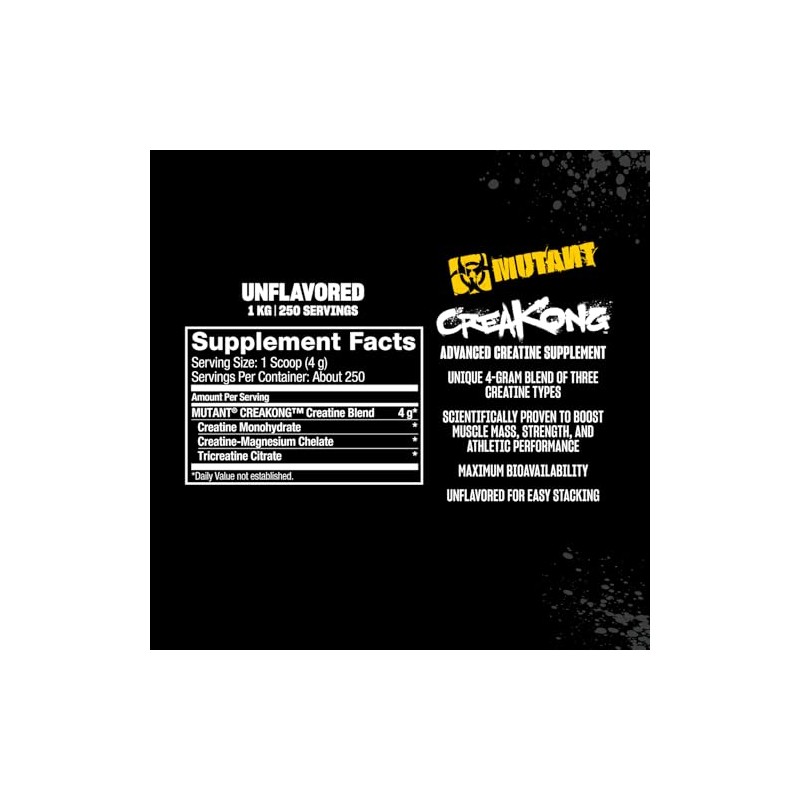 Mutant Creakong, Creatine Supplement and Workout Boost Absorption Accelerator with