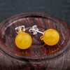 Orange Jade Earrings for Women Natural Stone Beaded Earrings Ball