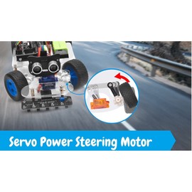 OSOYOO Robot Rc Smart Car DIY Kit for Arduino to Build for Adults, Teens with Servo Power Steering Motor, Wifi, Bluetooth, Code Programmable Compatible with Arduino UNO