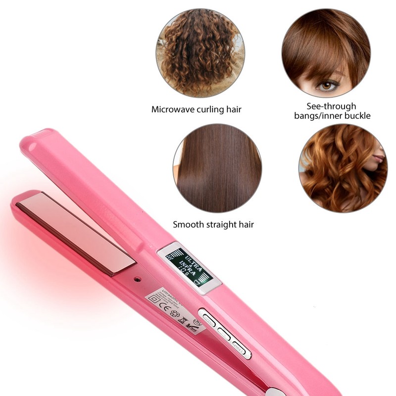 Ultrasonic Infrared Hair Straightener Cold Wave Hair Straighten Curling Iron