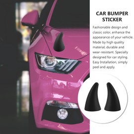 Garneck 2PCS Devil Horns Sticker Bumper Decor for Car - Cool Decor Devil Horns Antenna Toppers -Anti Collision Decal for Car Truck Helmet Motorcycle (Black)