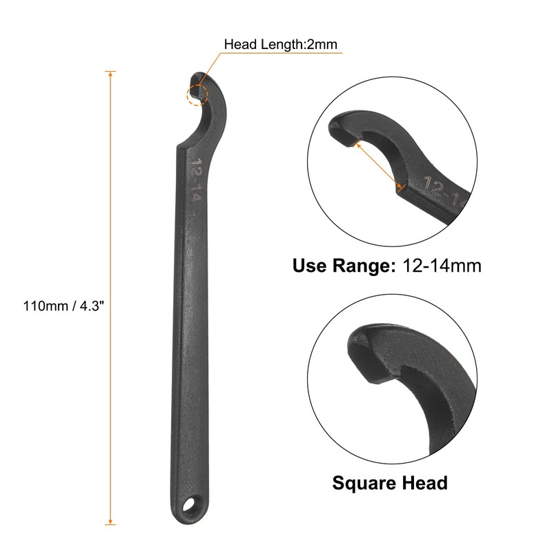 HARFINGTON C Hook Spanner Wrench, 12-14mm C Pin Motorcycle Shock