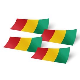 Desert Cactus Guinea Country Flag Sticker 4 Pack of Decal for Window Laptop Computer Vinyl Car Bumper Guinea