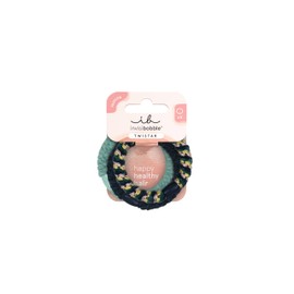 invisibobble Women's Hair Scrunchies (3x) Velvet Blue - Twinstar Blue Balance Velvet Scrunchie - Hair Band Deep Blue Elegant Soft - Luxury Bracelet Stylish Hair Accessories Festive Playful