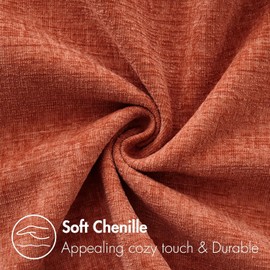 MIULEE Pack of 4 Throw Pillow Covers 18x18 Inch Soft Chenille Couch Pillow Covers for Sofa Living Room Solid Dyed Pillow Cases Brown-Green