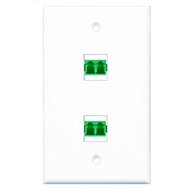 RiteAV - 2 Port Fiber LC APC Duplex Wall Plate - Bracket Included
