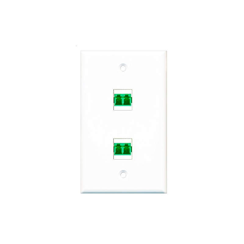 RiteAV - 2 Port Fiber LC APC Duplex Wall Plate