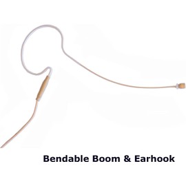 Rannsgeer Mini Headset Microphone cH-Style Earhook Headset Mic for Audio Technica Bodypack Transmitter (Tan)
