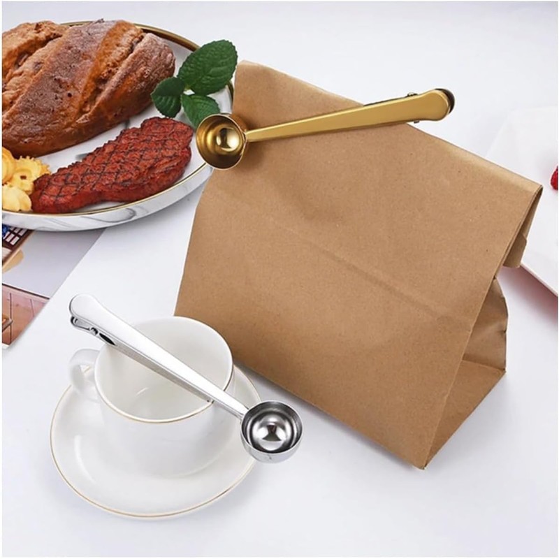 2 PCS Coffee Scoop with Bag Clip, Coffee Scoop and
