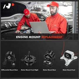 A-Premium 4-PC Engine Motor Mount Kit Compatible with Honda CR-V 2002 2003 2004 2005 2006 2.4L, 4WD, Manual Transmission
