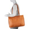 Piel Leather Small Shopping Bag, Saddle, One Size