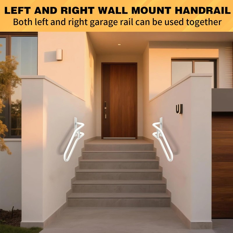 Right Side Wall Mounted handrail, Garge Door Stair Railing for