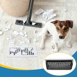 Zonon 6 Pcs Floor Register Cover Trap 4 x 10 Inch Floor Air Vent Cover Screen Hoods Filters Mesh Net Trap for Home Air Ventilation Wall Ceiling Household Duct,Black