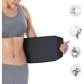 Bracoo Waist Trimmer Wrap,Sweat Sauna Slim Belly Belt for Men & Women-Abdominal Waist Trainer,Increased Core Stability, SE22 Black