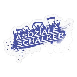 Spreadshirt Asoziale Schalker Fan Design Schalke Football Sticker, 10 x 10 cm, Transparent Glossy