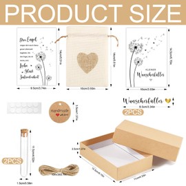 Wunscherfüller Geldgeschenk Inklusive Kleine Wunscherfüller Grußkarte Geschenkbox Jutesäckchen und Kunststoff Reagenzglas für Geburtstag Hochzeit Jugendweihe Abschluss, Weihnachten