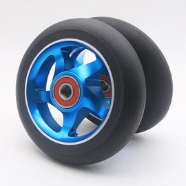 2Pcs Replacement 100 mm Pro Stunt Scooter Wheel with Abec 9 Bearings Fit for MGP/Razor/Lucky Pro Scooters (Blue)