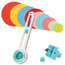 Circle Cutter, Adjustable Circle Paper Cutter with 1 Replacement Blades, Cutting Diameter 8-32cm, Circular Rotary Cutter for Paper Crafts, Paper Trimmer for DIY Craft Scrapbooking Card Making