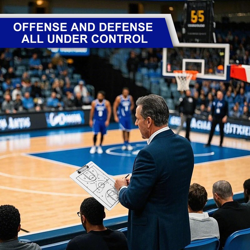 Basketball Clipboard for Coaches, Premium Durable Dry Erase Basketball White