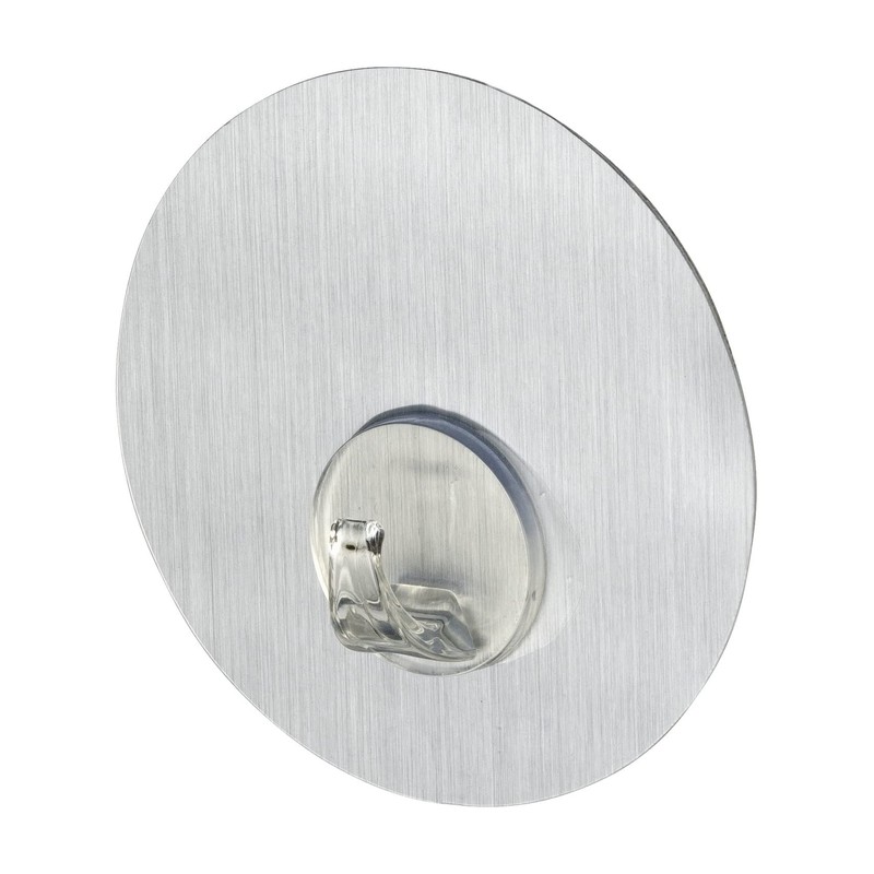 Wenko Uno Static-Loc Wall Hook, PET/Polycarbonate Stainless Steel Silver