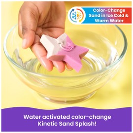 Kinetic Sand Splash, 1.5lb White-Pink Color-Change Play Sand & Character Mold, Resealable Bag, Toddler Toys, Kids Toys for Girls & Boys Ages 3 and up