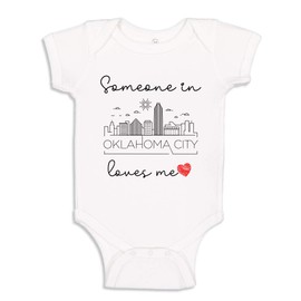 Someone in Oklahoma City Loves Me Baby One Piece Oklahoma Infant Bodysuit NB White