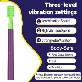 Oral Sensory Stimulation Kit with 6 Soft Textured Heads for Speech Therapy & Feeding Support, Muscle Strength & Phonation Improvement - Purple