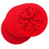 BWG Red Felt Christmas Coasters With Snowflake Design - Set