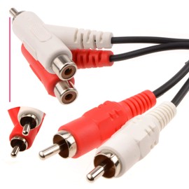 kenable Stackable 2 x RCA Phonos to Phonos Audio Cable 1m [1 metres]