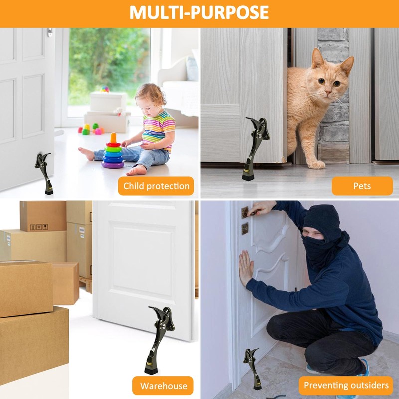 Kickdown Door Stopper, 2 Packs Door Holder to Keep Door